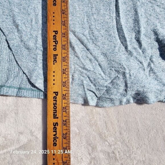 Anthropologie Saturday Sunday Women Small Sweater Green Marled Cinch Tie Sleeves - Picture 10 of 11